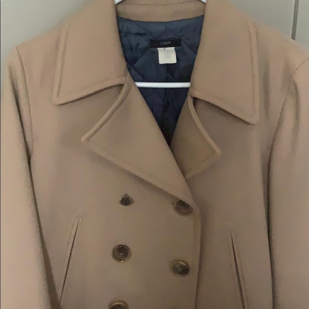 J Crew Camel pea coat size Medium